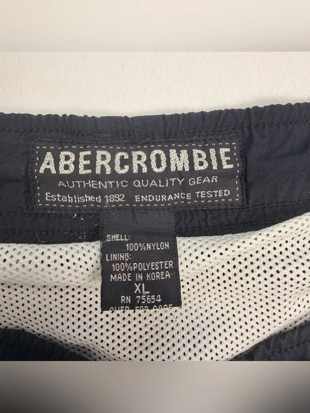 Vintage Abercrombie XL Navy Swim Shorts Y2K 90s